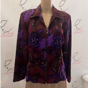 C B Collection. Size PM. Zip Up Maroon Purple Long Sleeve Jacket or Top. B126